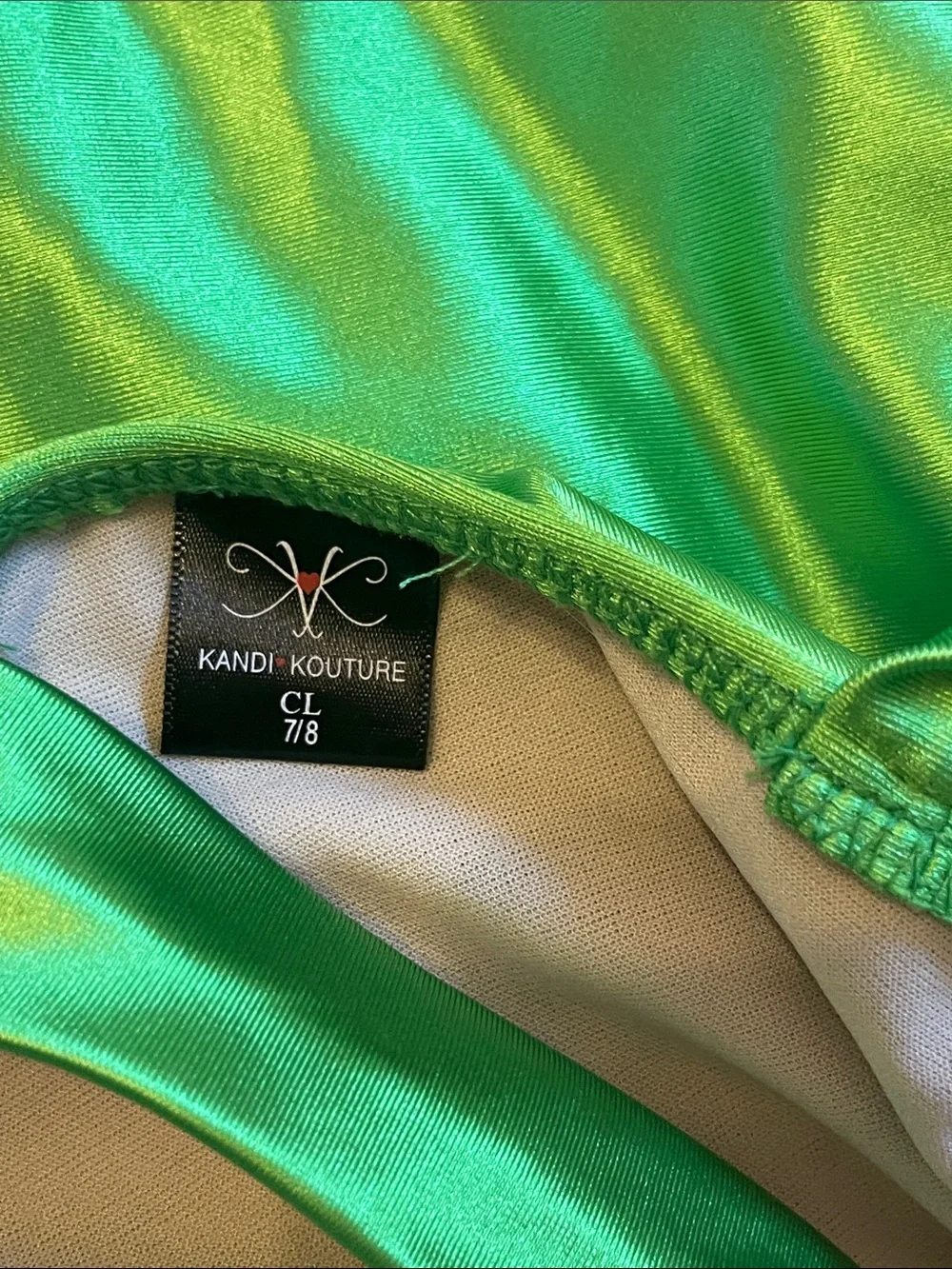Dancewear KK Girls' Shimmer Green Ruffle One-Piece leotard